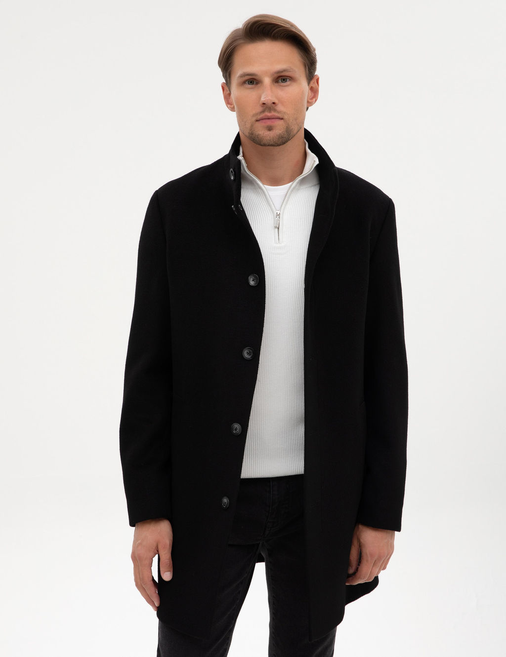 Siyah Slim Fit Palto - Pierre cardin фото 3