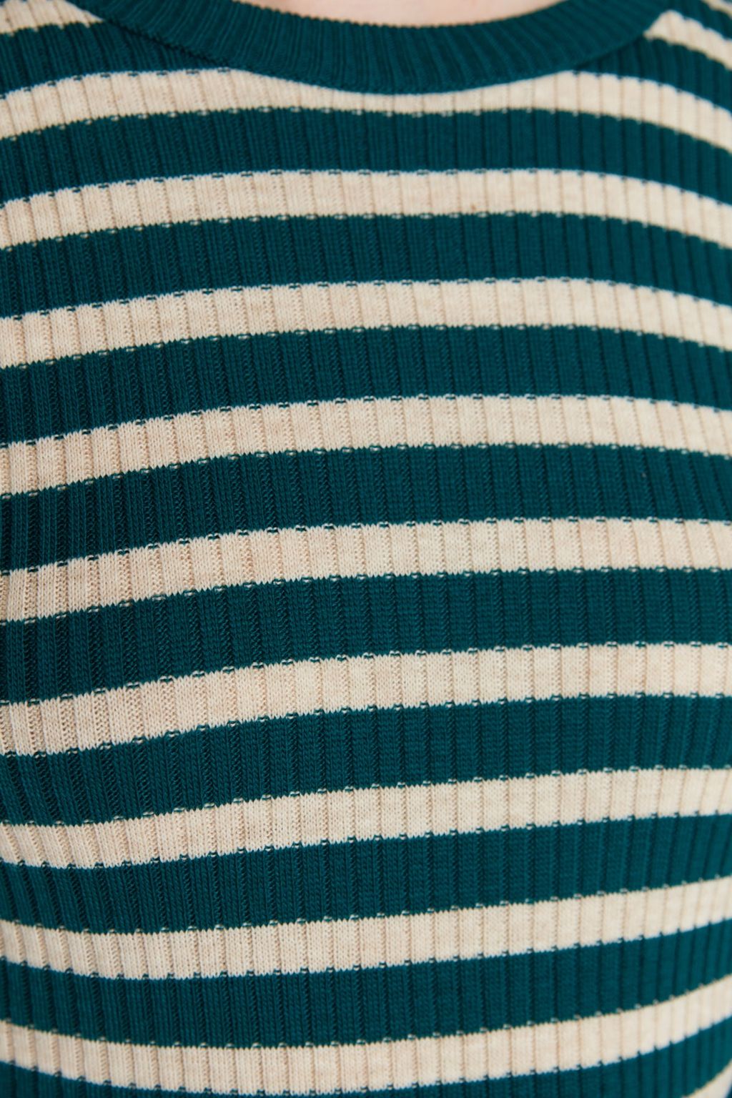 Yesil Basic Cizgili Triko Kazak TWOAW21KZ0942