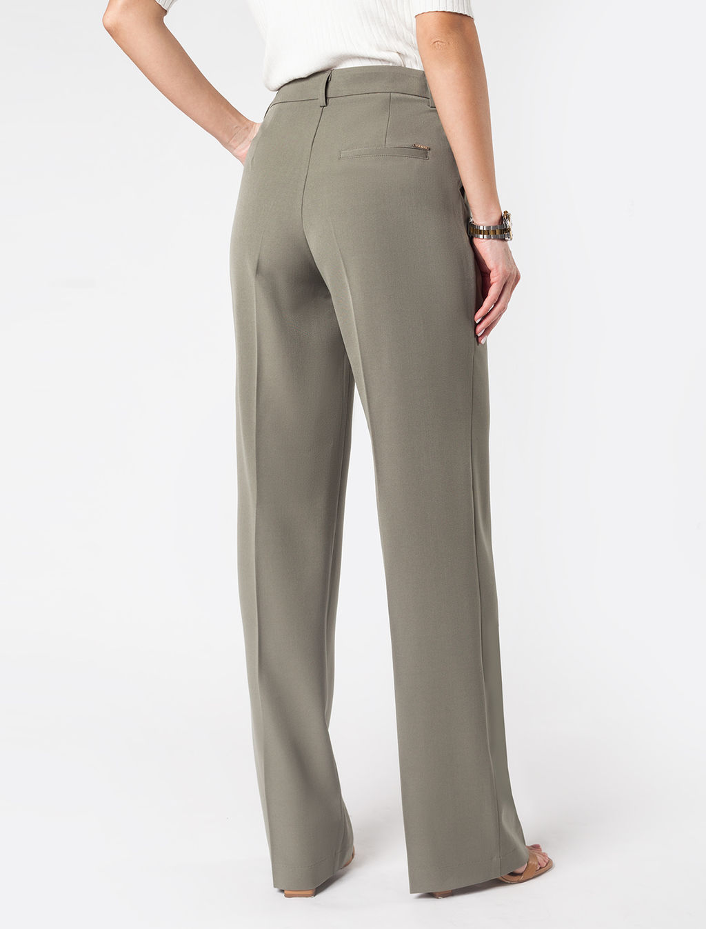 Брюки прямого кроя из поливискозы с эластаном - Vilatte фото 4