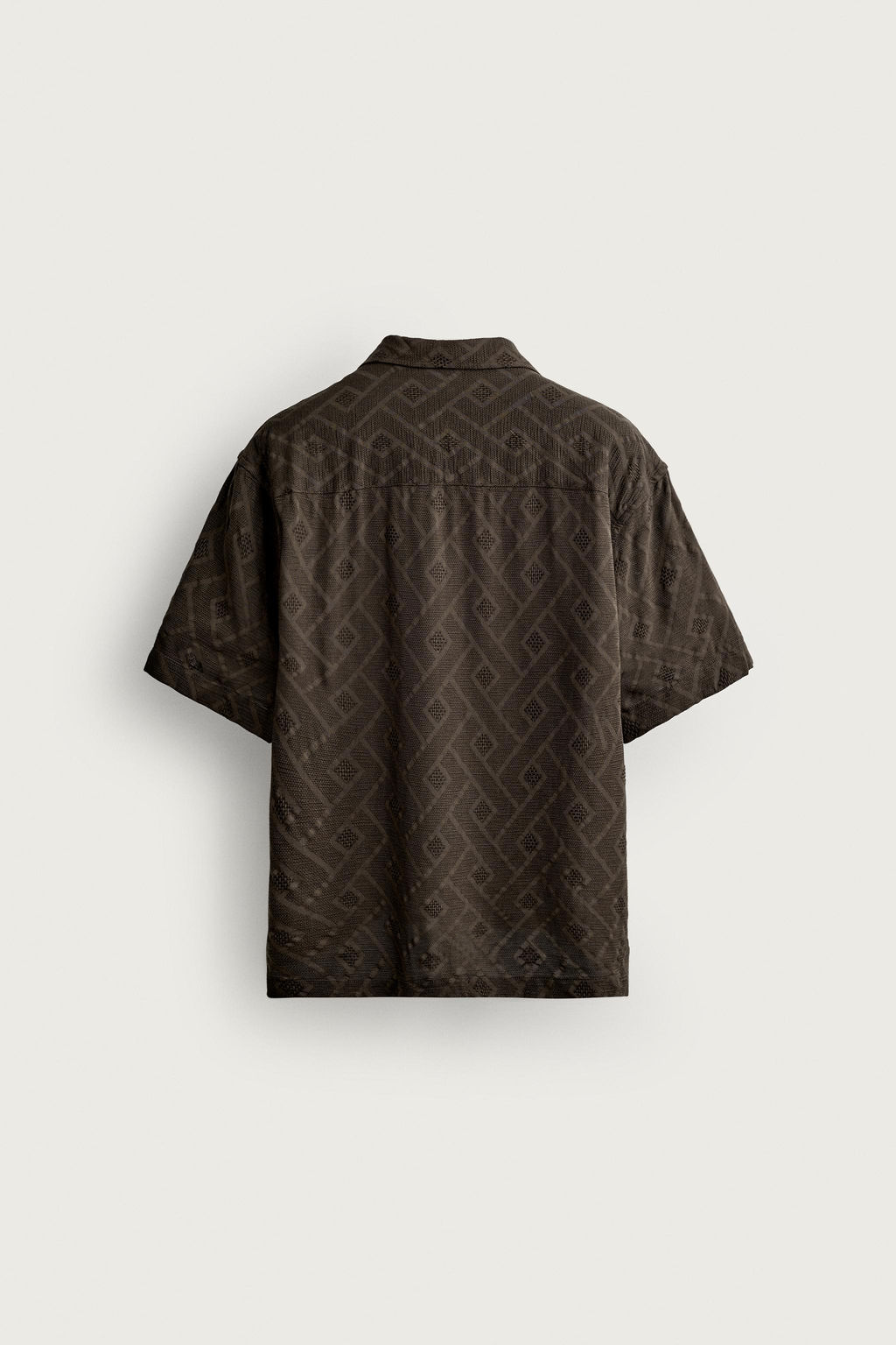 CAMISA JACQUARD GEOM?TRICO / Marr?n - Zara фото 9