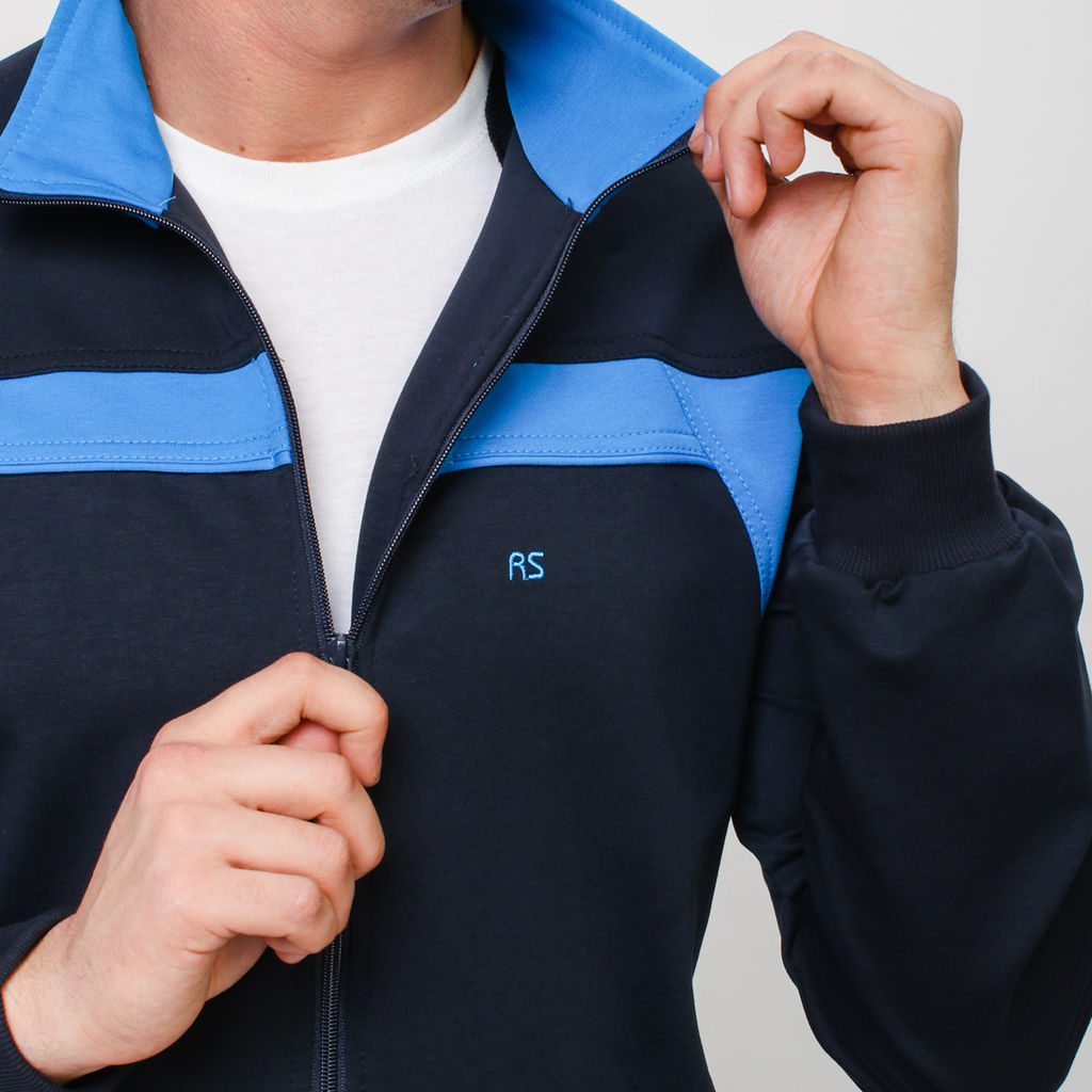 RODOS Спортивный костюм мужской весна/лето М-187 Синий/Меланж  фото 11