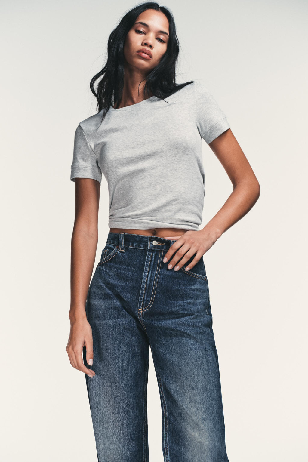 TRF WIDE-LEG HIGH-WAIST FULL LENGTH JEANS - Zara фото 29