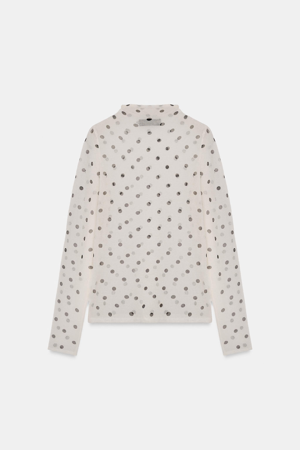 TOP PUNTO SEMITRANSPARENTE LUNARES / Blanco / Negro - Zara фото 4