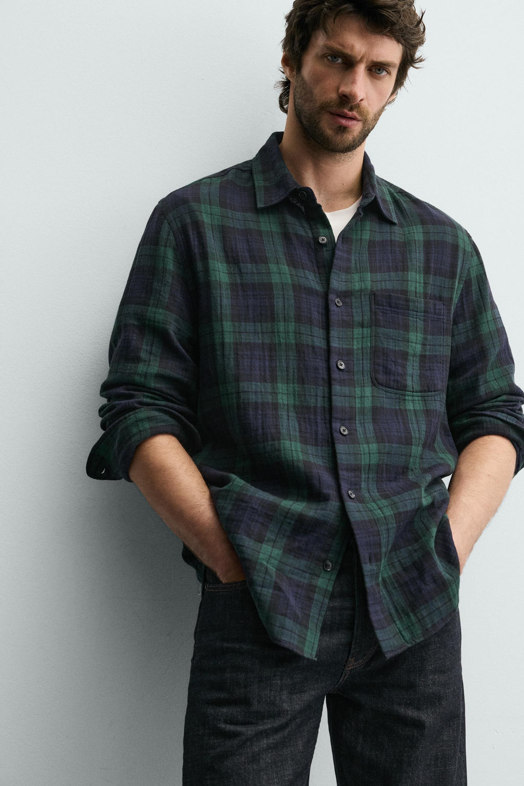 TEXTURED CHECK SHIRT - Zara фото 5
