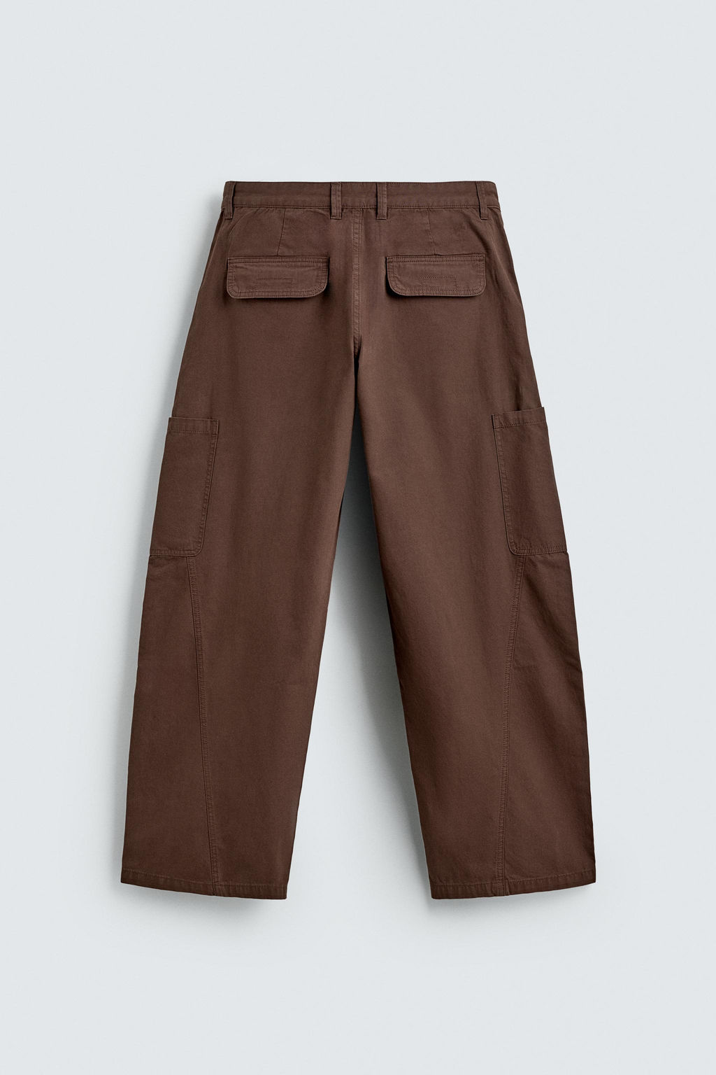 PANTALON CARGO BALLOON FIT COSTURAS / Marr?n - Zara фото 8