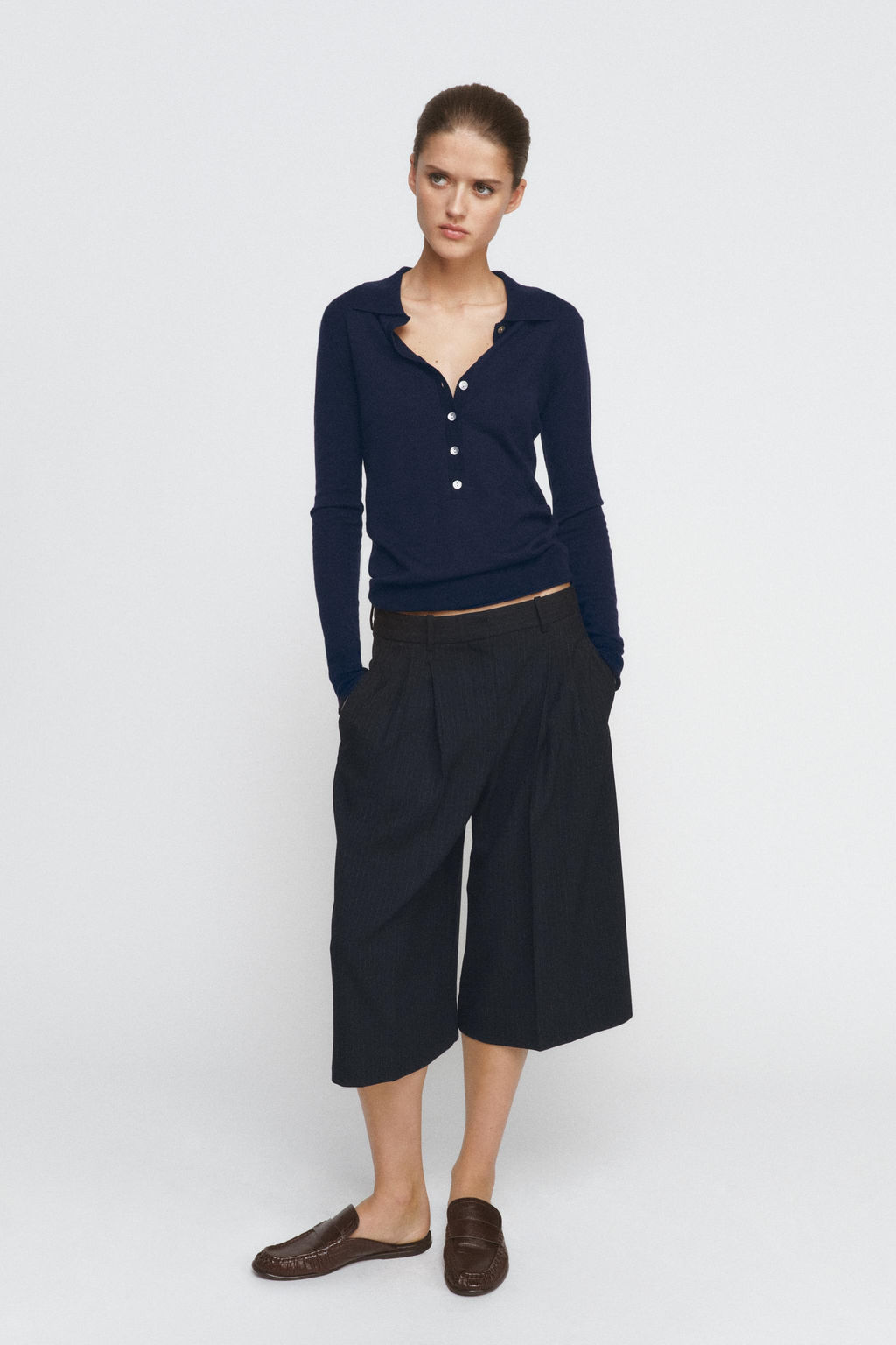 FINE KNIT WOOL POLO SHIRT - Zara фото 9