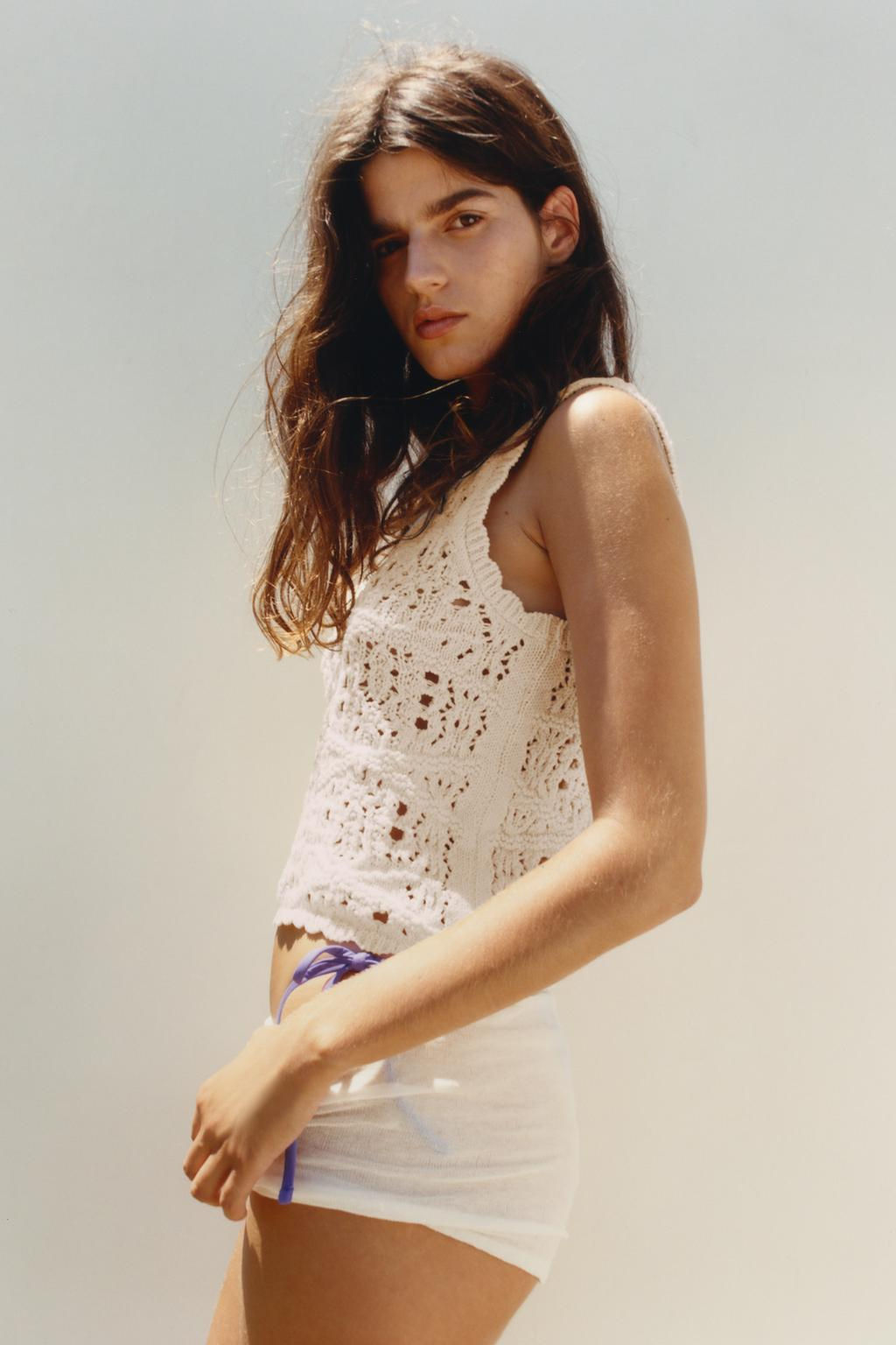 POINTELLE KNIT CROP TOP - Zara фото 2