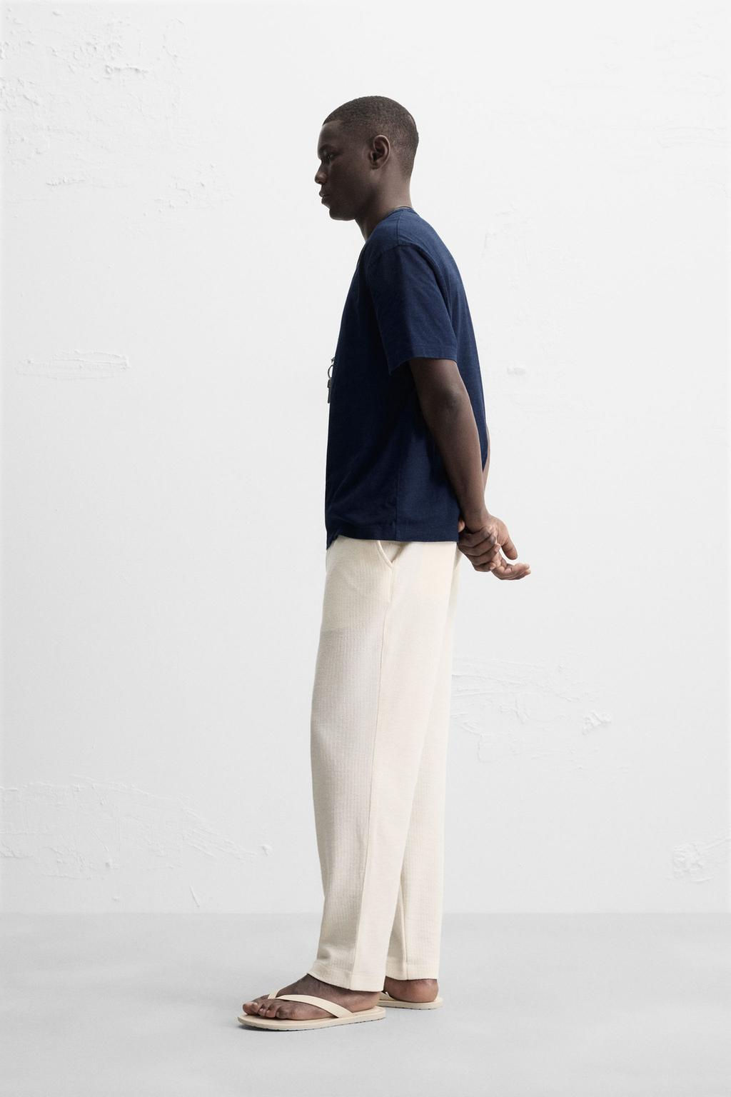 TEXTURED CHINO TROUSERS - Zara фото 4