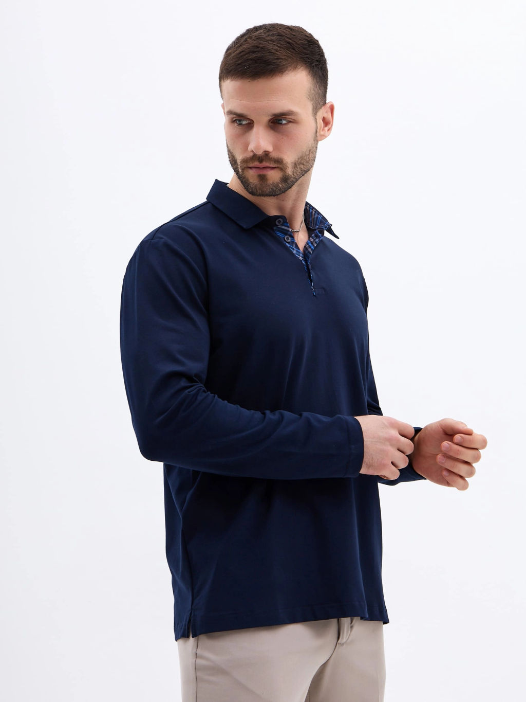 Джемпер мужской с воротником поло GREG G155-KO1246-SA5106 (синий)  фото 5