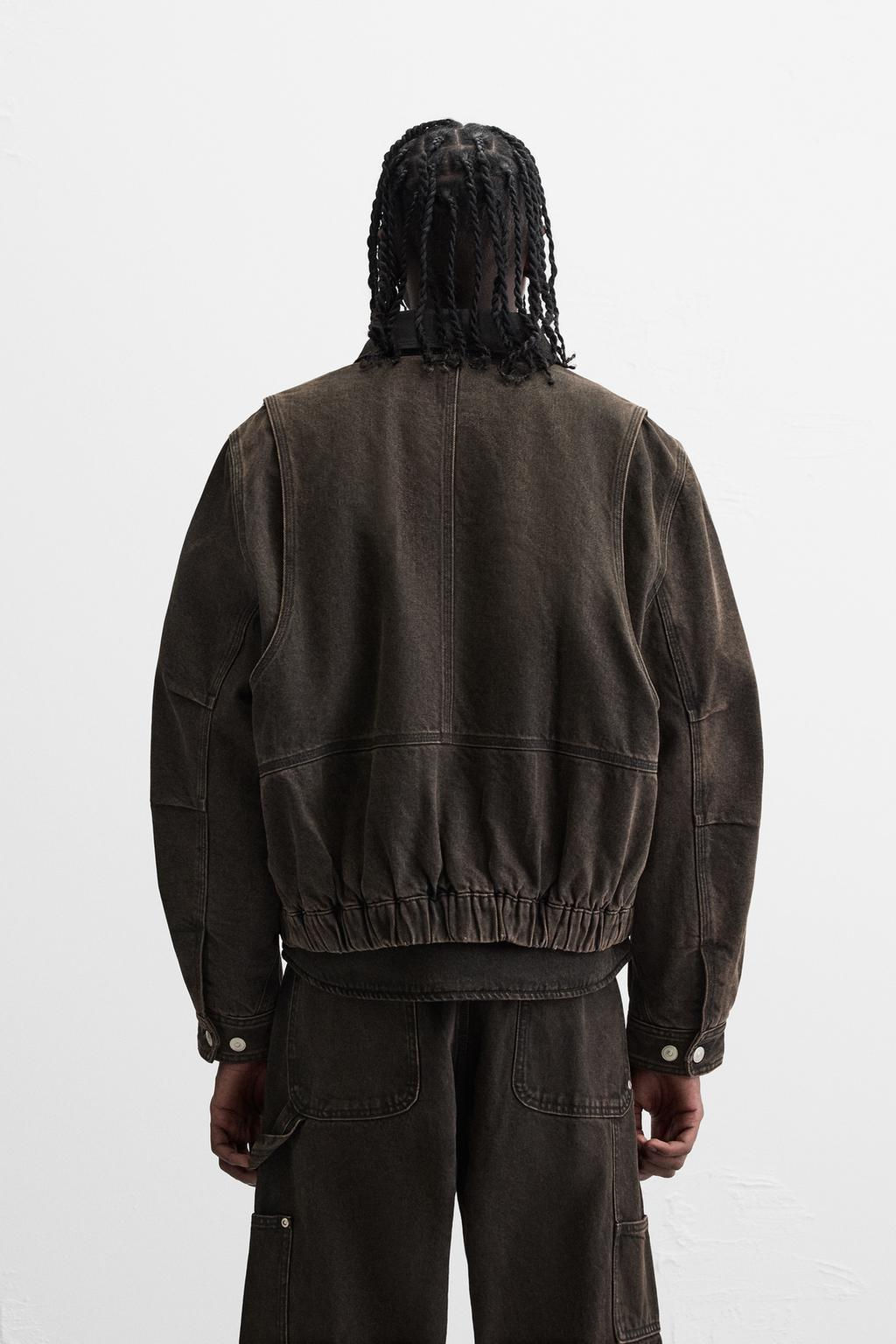 DENIM JACKET WITH CONTRAST COLLAR - Zara фото 3