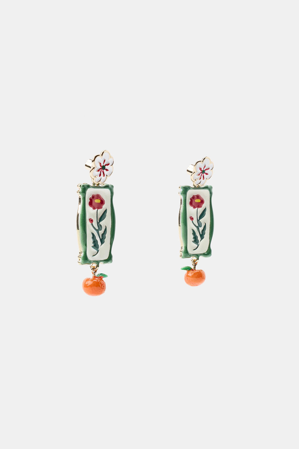 PENDIENTES FLOR RESINA / Dorado - Zara фото 3