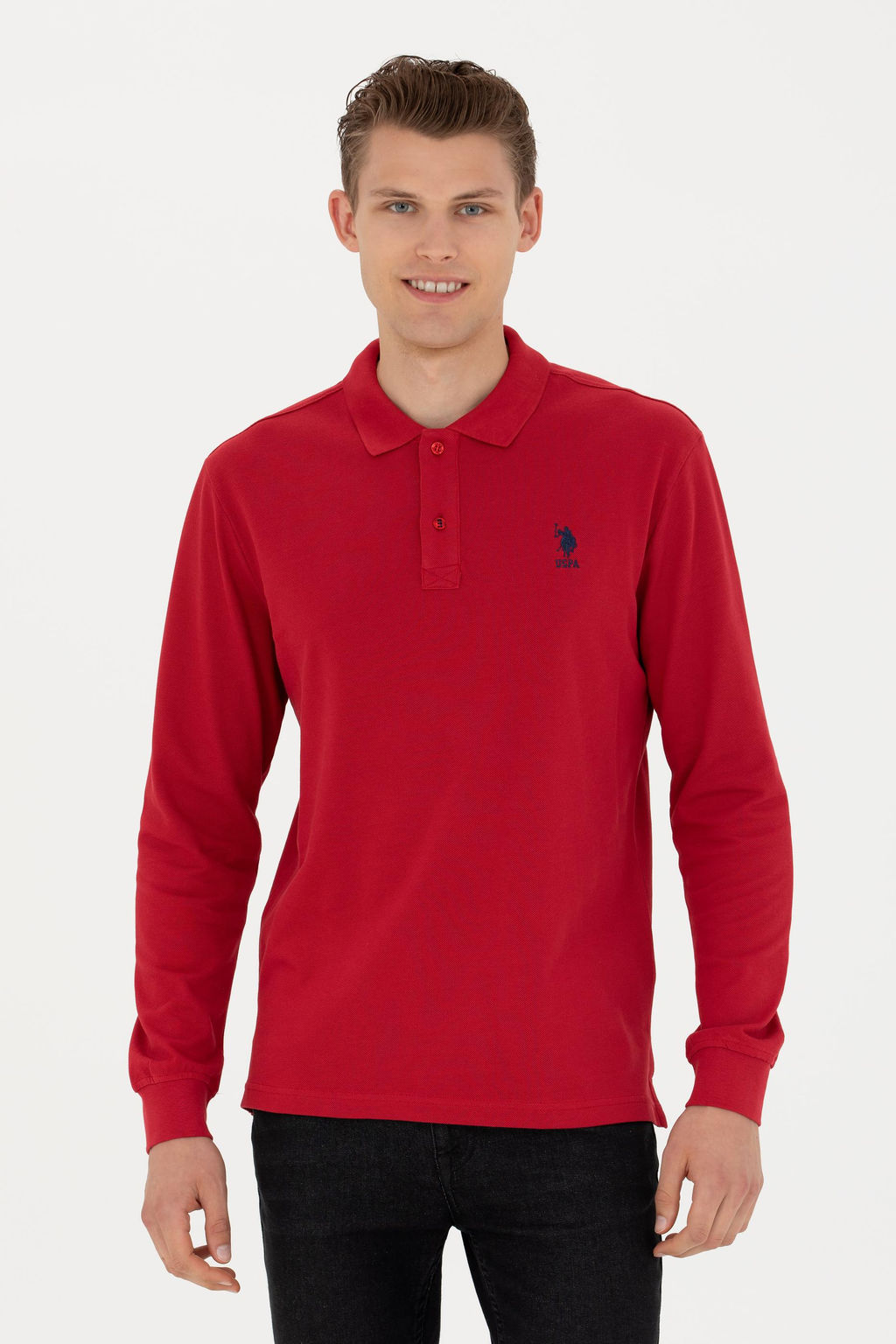 U. S. Polo Assn / Мужской красный базовый свитшот - U.s. polo assn фото 8