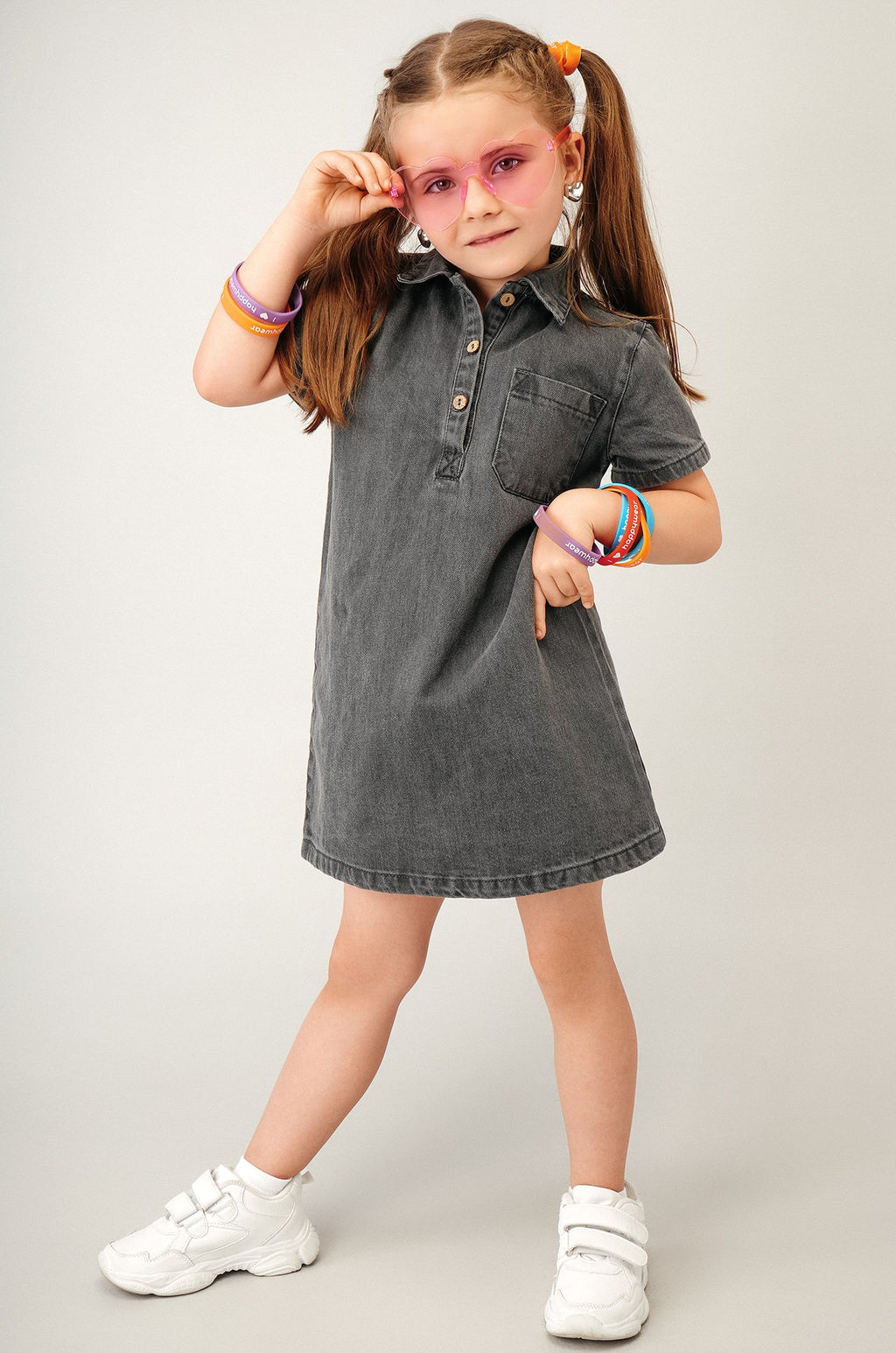 Джинсовое платье с коротким рукавом для девочки Happyfox - Happy fox фото 9