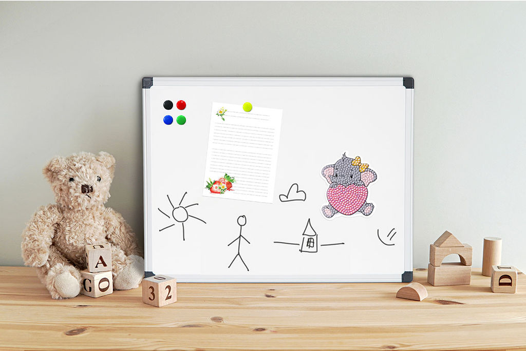 Кристальная (алмазная) мозаика ФРЕЯ ALVM-077 магнит Слоник 7.5 х 8 см