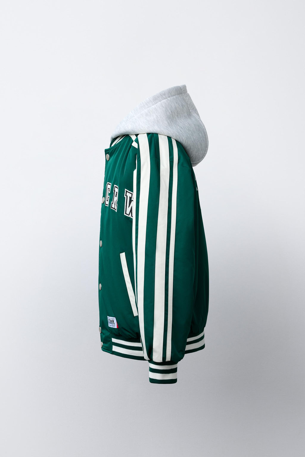 QUILTED VARSITY BOMBER JACKET WITH DETACHABLE HOOD - Zara фото 4