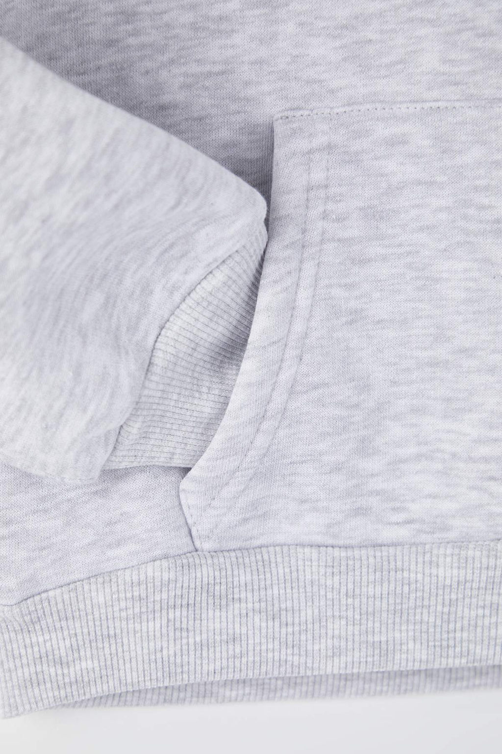 Gri Melanj Erkek Cocuk Pamuklu Bask?l? Kapusonlu Regular Orme Sweatshirt TKDAW26SW00033 - Trendyolmilla фото 4