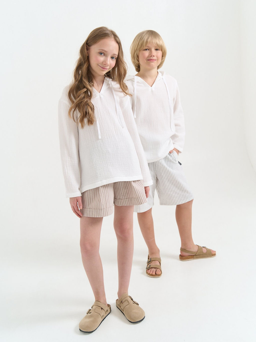 Рубашка муслиновая с капюшоном Молоко 7+ - Bungly фото 9