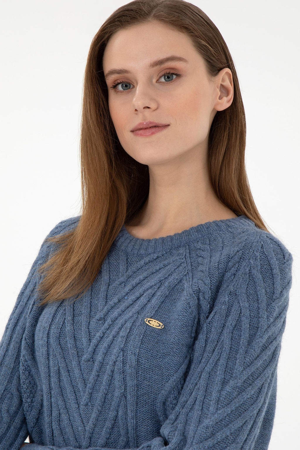 Женский свитер цвета индиго с круглым вырезом Неожиданная скидка в корзине - U.s. polo assn фото 2