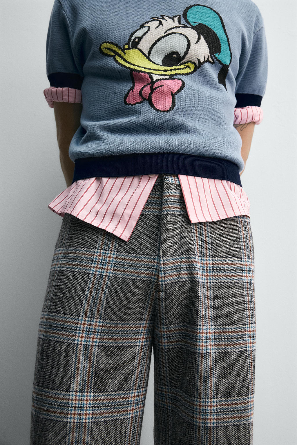 WIDE-LEG CHECK TROUSERS HARRY LAMBERT FOR ZARA X DISNEY  фото 5