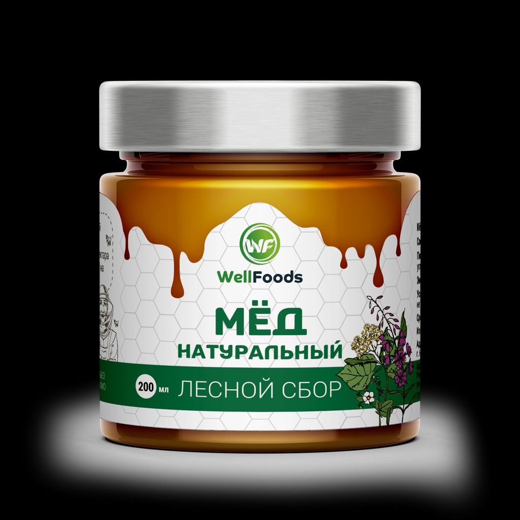 Мёд лесной сбор (смесь лесных трав и липы) - Wellfoods фото 2