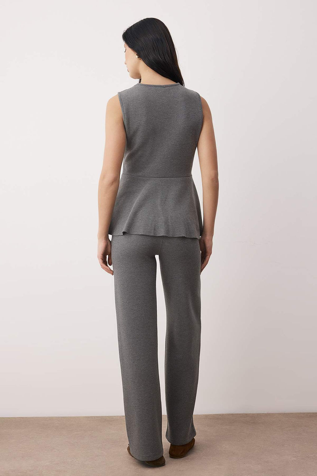 Kahverengi Selanik Dugmeli Belden Ac?lan Wide Leg/Palazzo Alt Orme Alt - Ust Tak?m TWOAW26AU00092 - Trendyolmilla фото 10