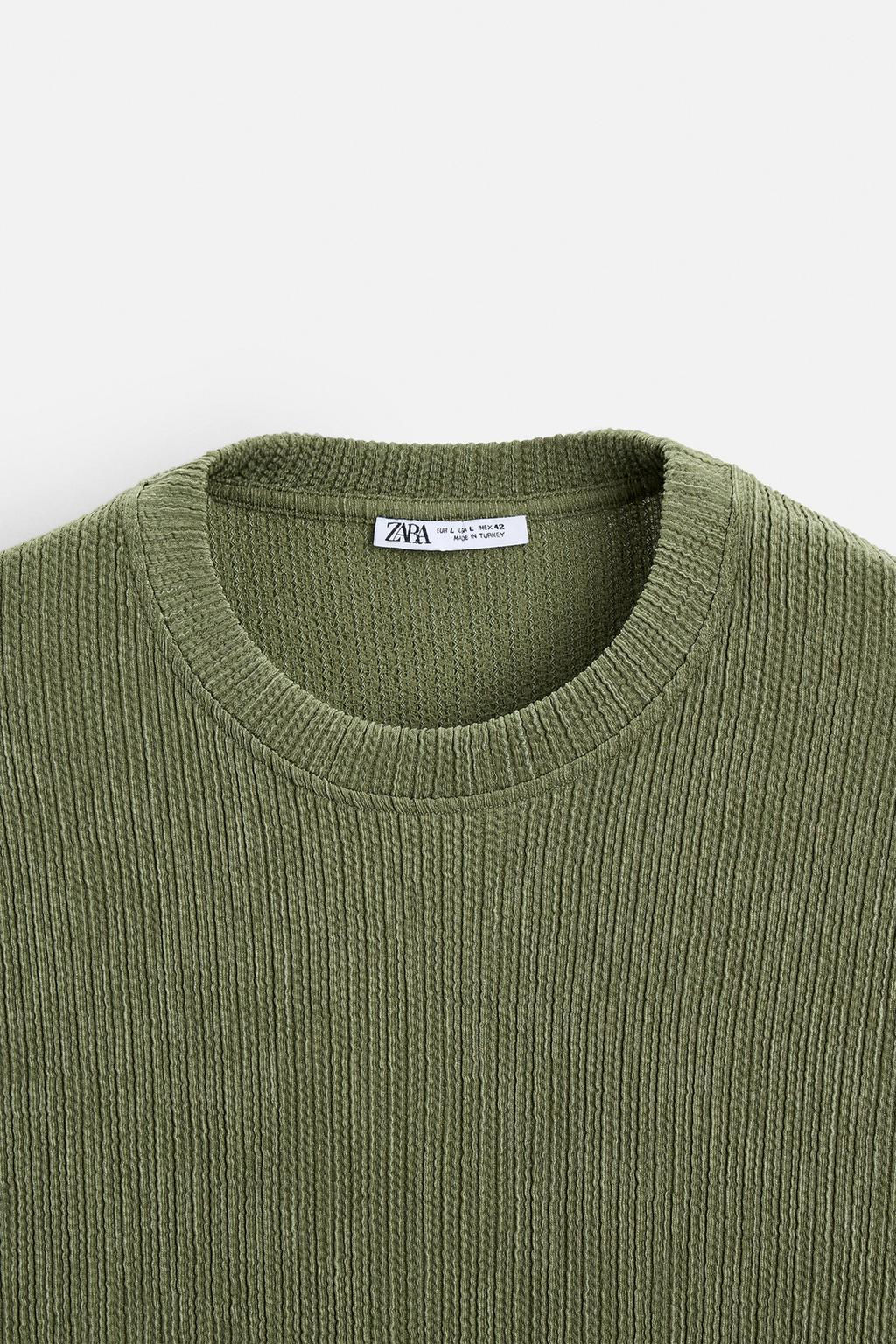 TEXTURED JACQUARD T-SHIRT - Zara фото 24