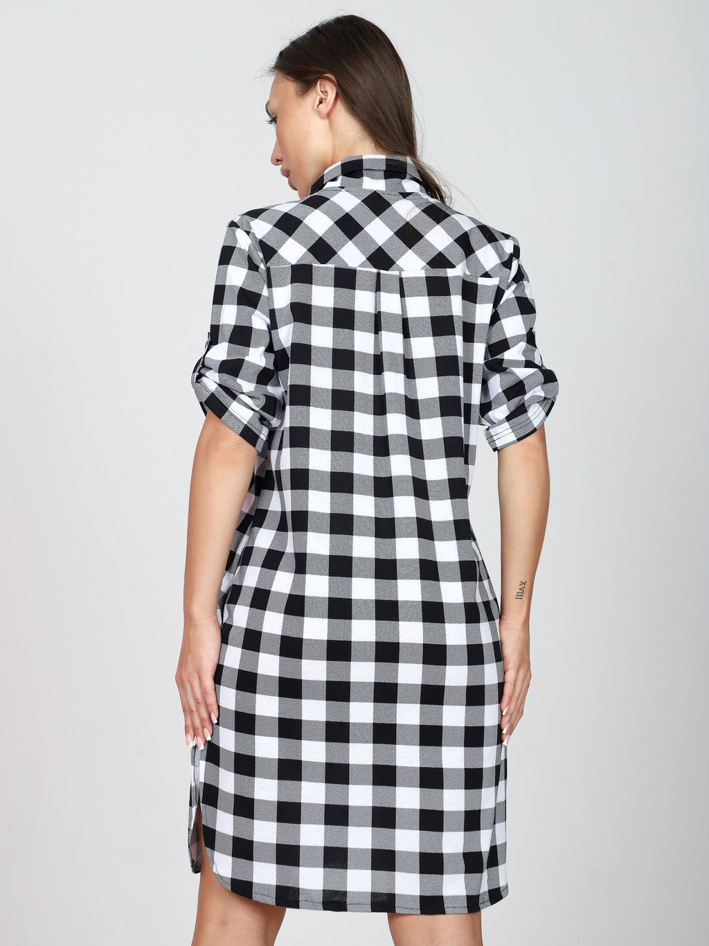 Халат - туника "Серая клетка" (М-679)