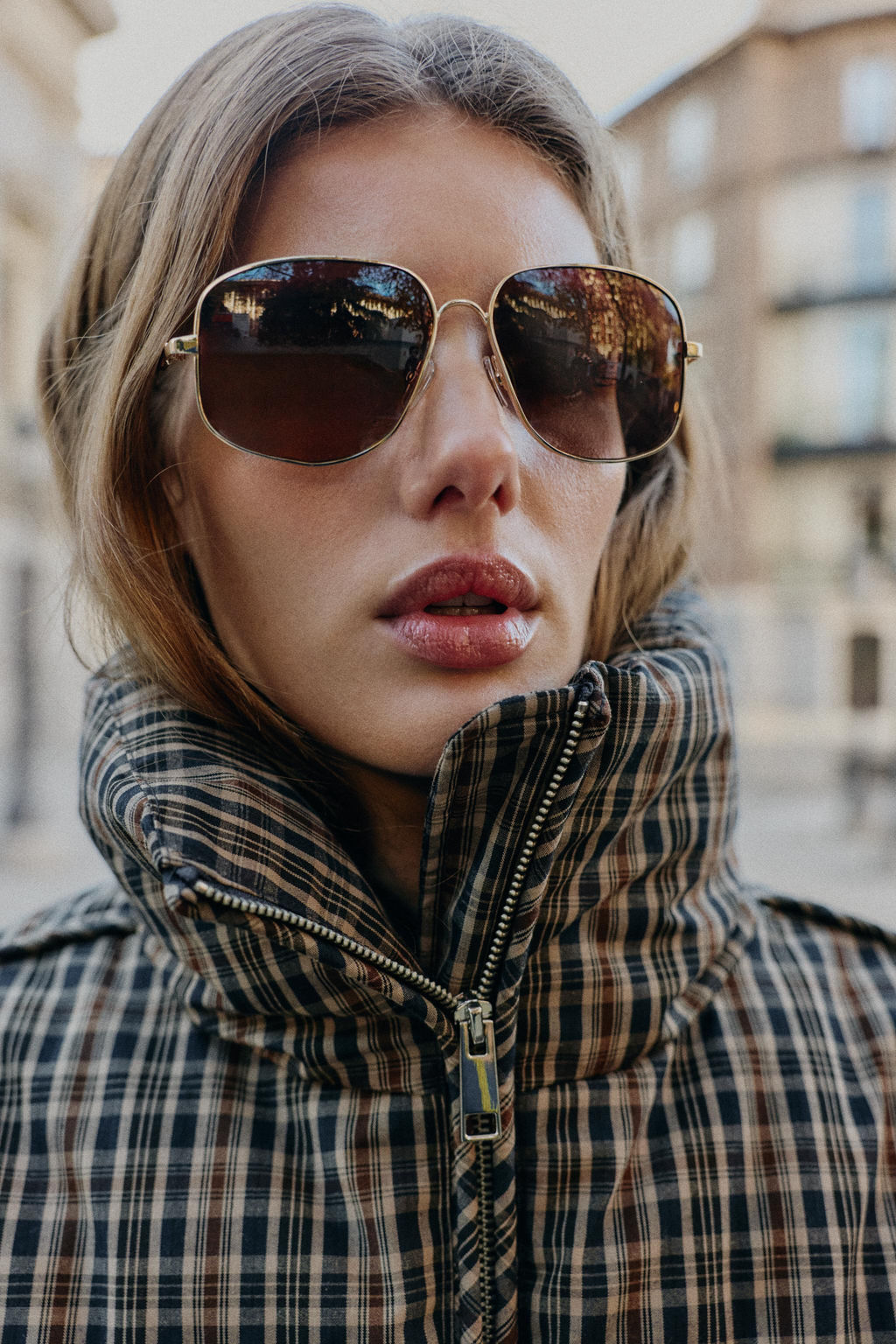 CHECK QUILTED ANORAK - Zara фото 14