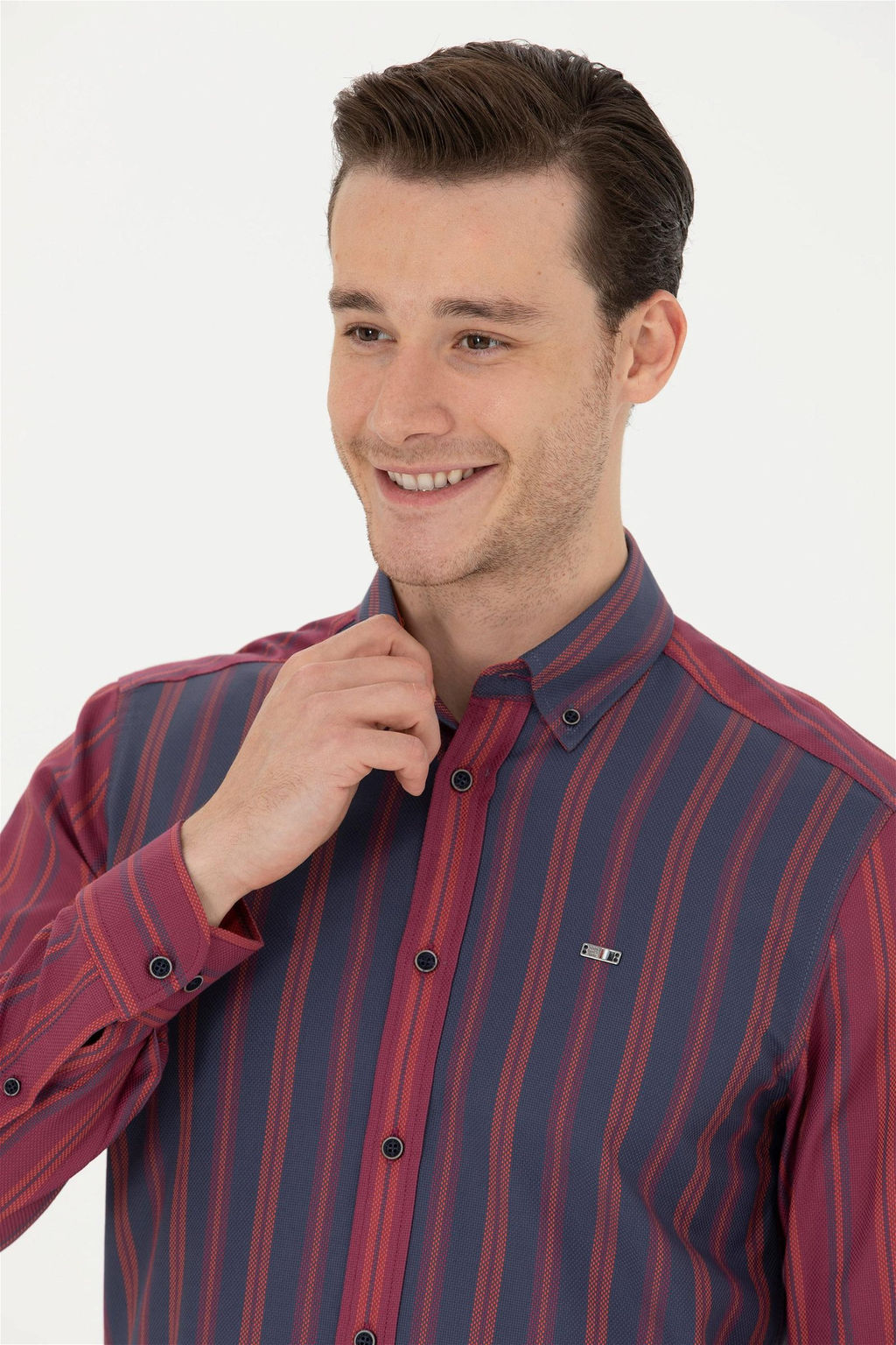 Мужская темно-синяя рубашка с длинным рукавом - U.s. polo assn фото 9