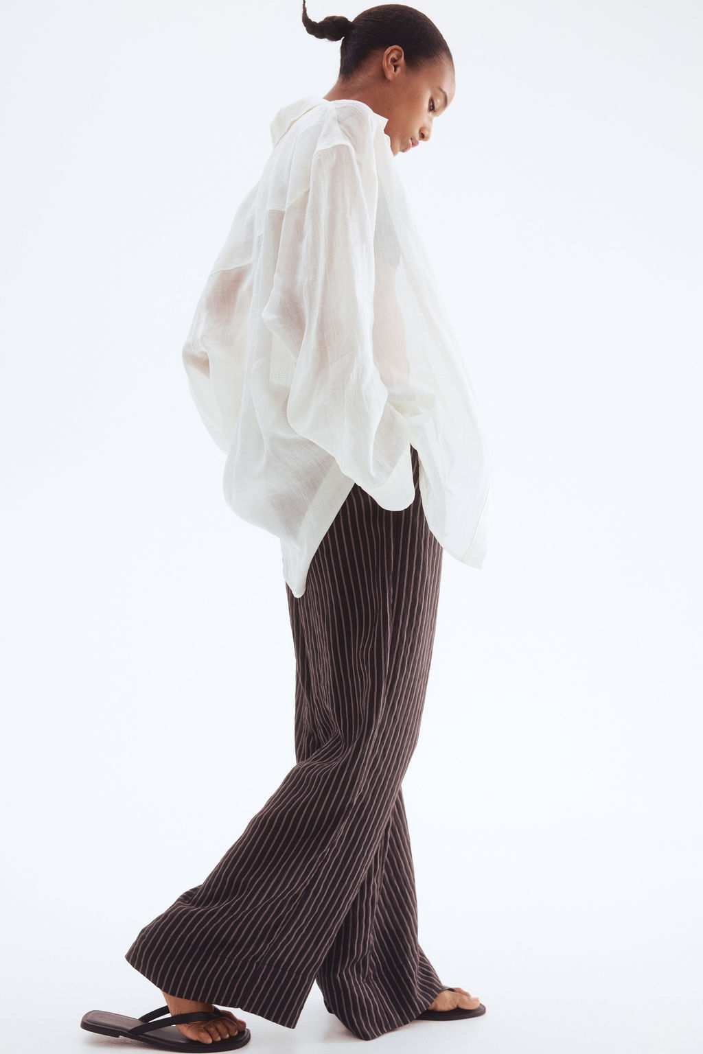 Pantal?n amplio con cord?n de ajuste - H&m фото 7