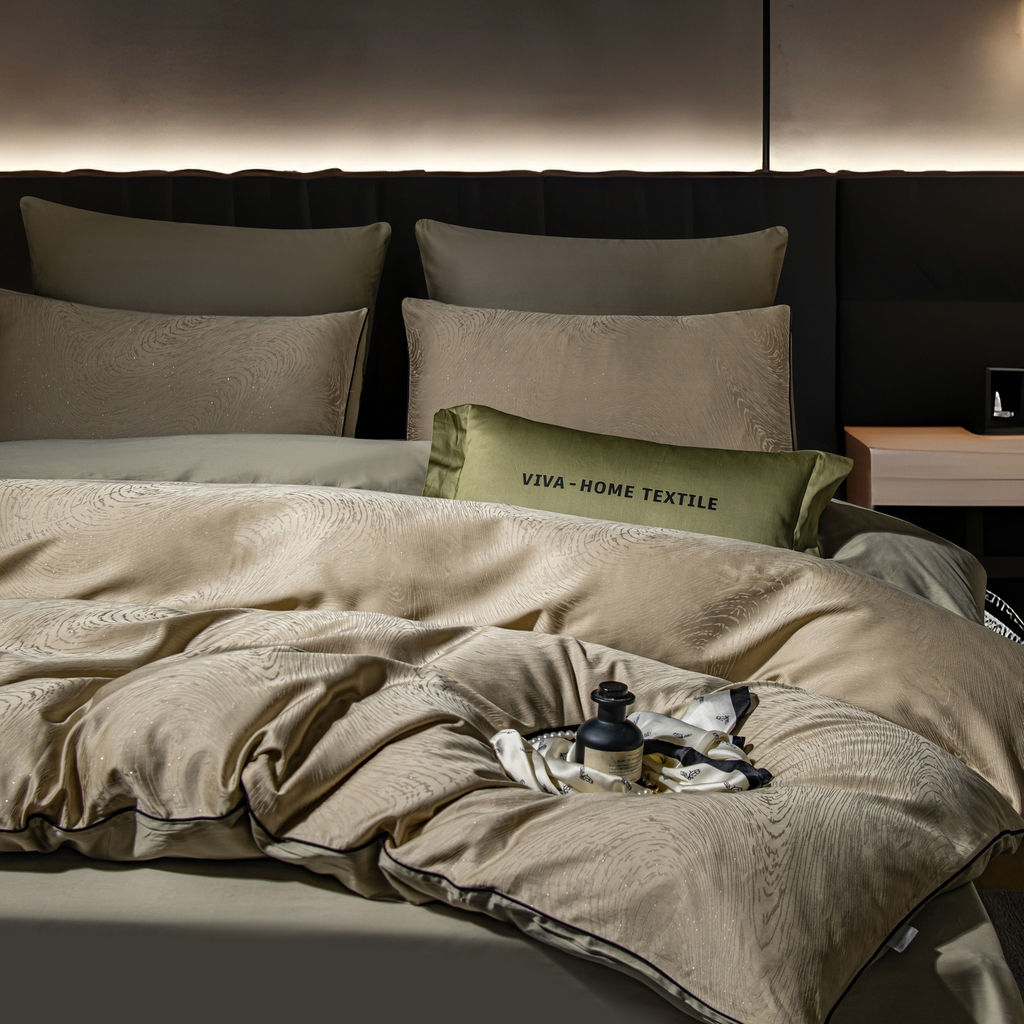 Комплект постельного белья Сатин-Жаккард Тессоро MT001 Евро 4 Наволочки