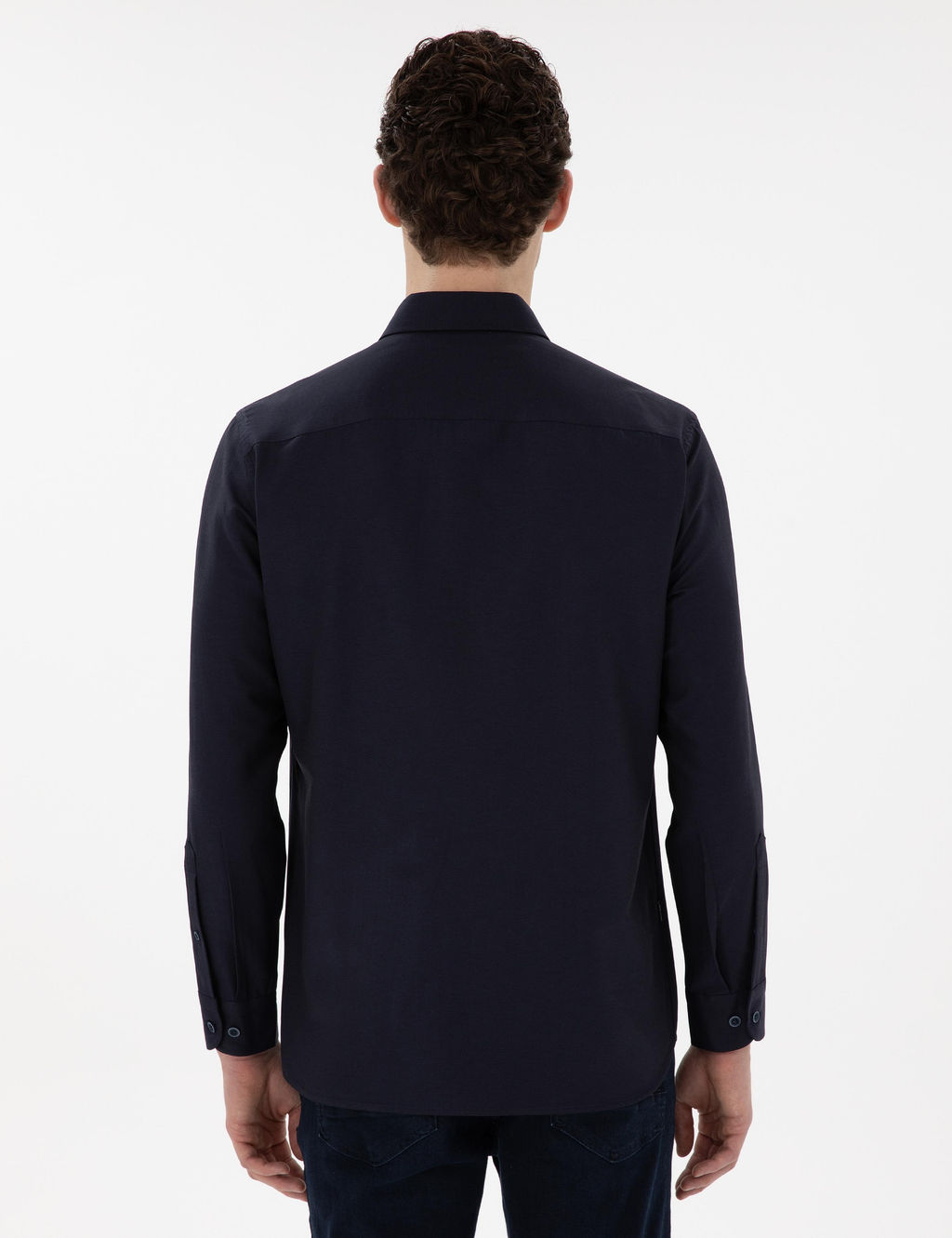 Lacivert Regular Fit Uzun Kollu G_mlek - Pierre cardin фото 5