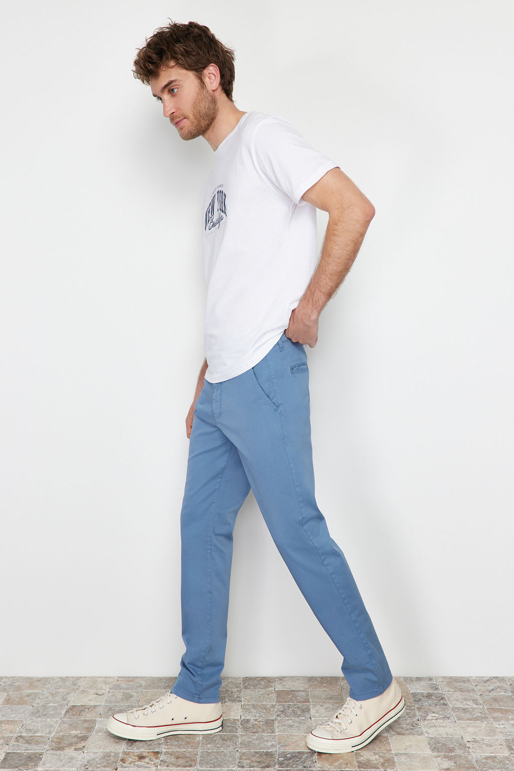 TRENDYOL MAN Siyah Slim Fit Chino Pantolon TMNAW24PL00000 - Trendyolmilla фото 3