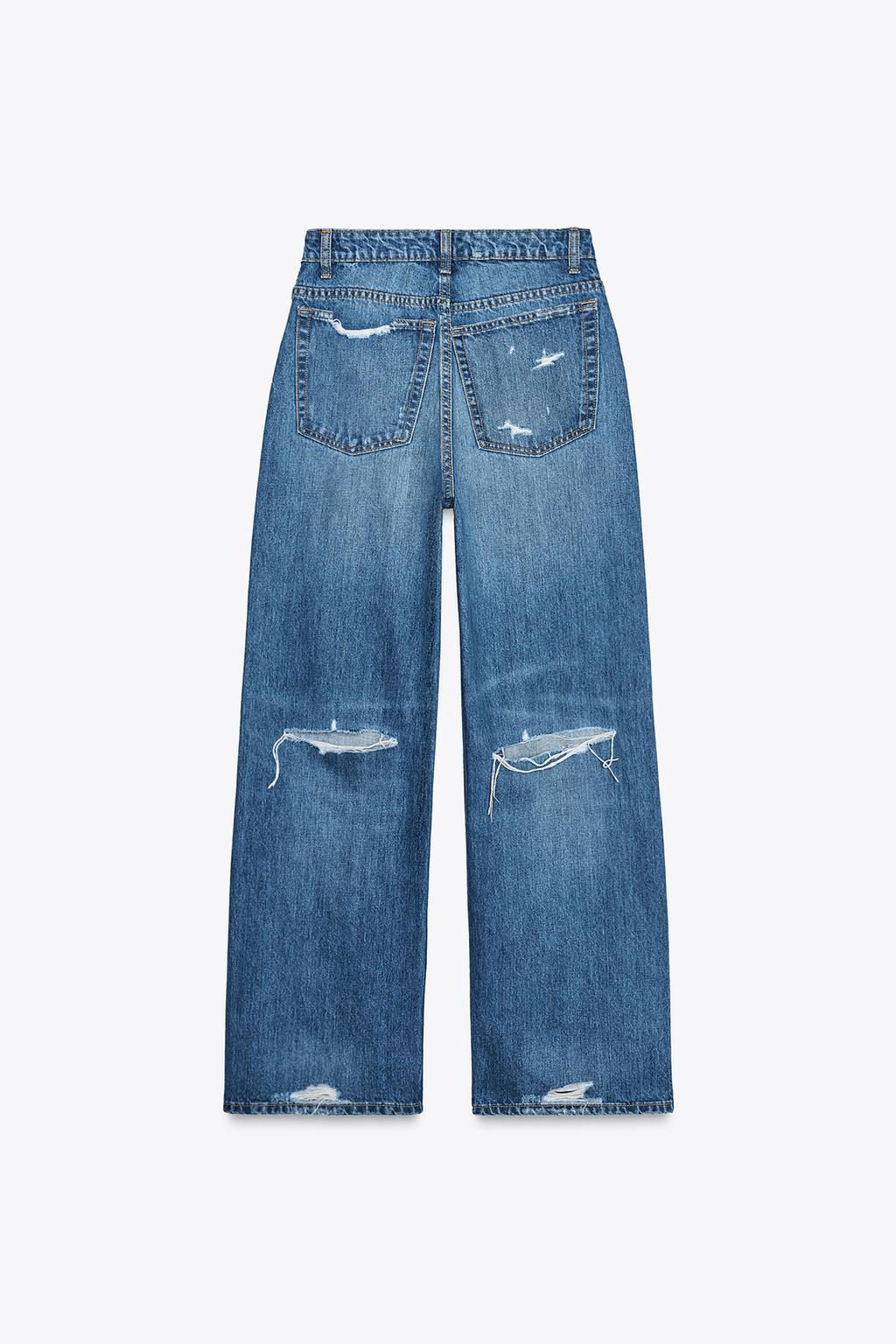 HIGH-WAIST RELAXED OVERSIZE RIPPED JEANS - Zara фото 4