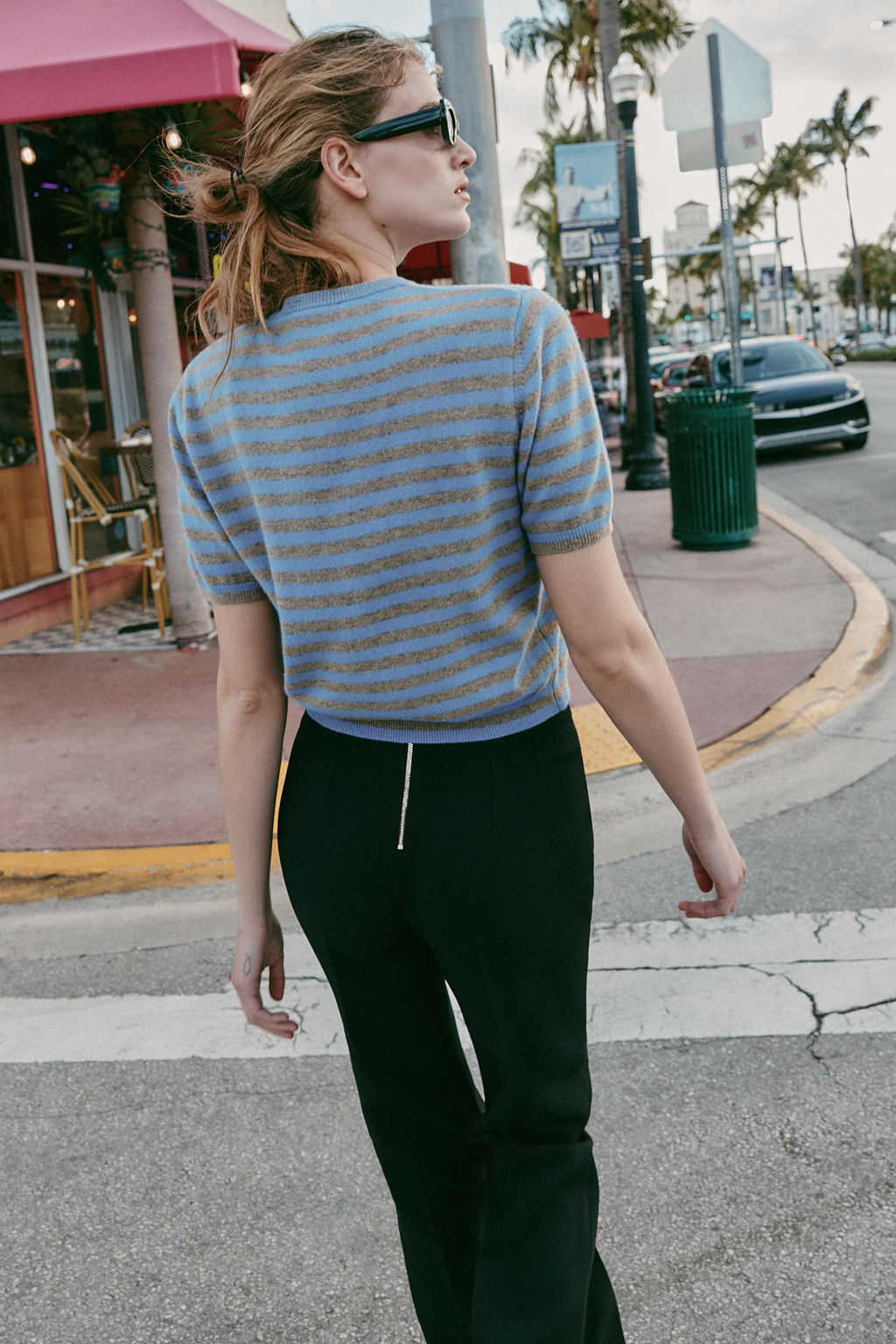 100% WOOL STRIPED SHORT SLEEVE JUMPER - Zara фото 10