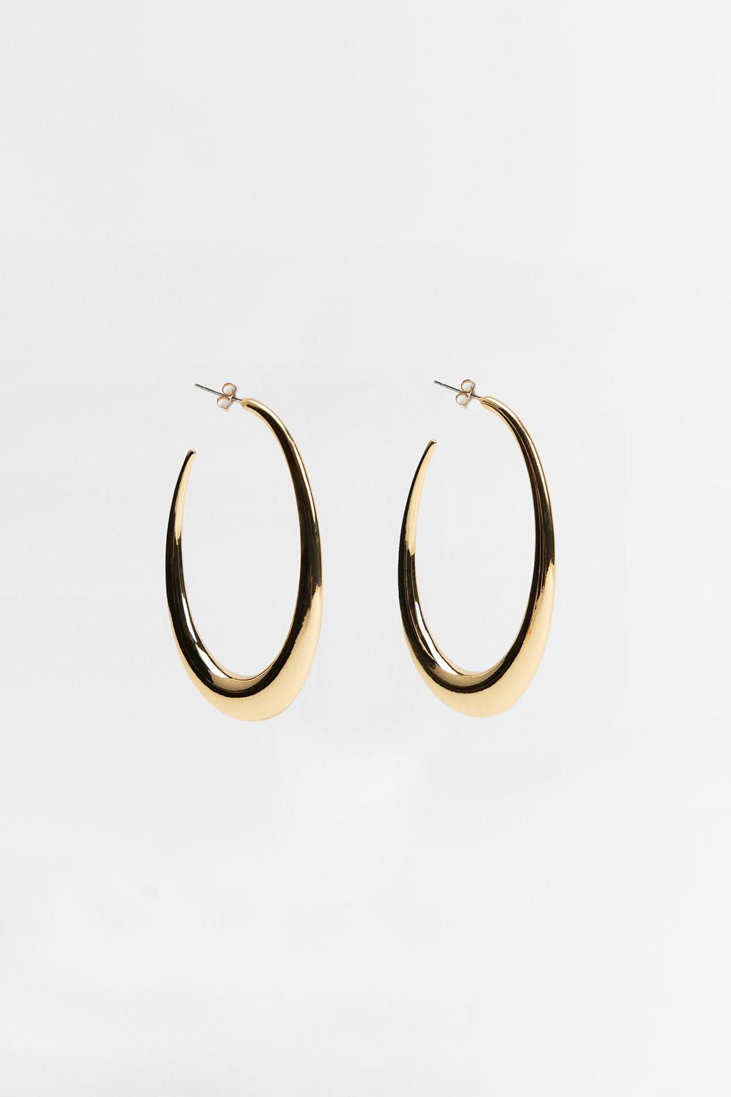 OVAL HOOP EARRINGS - Zara фото 4