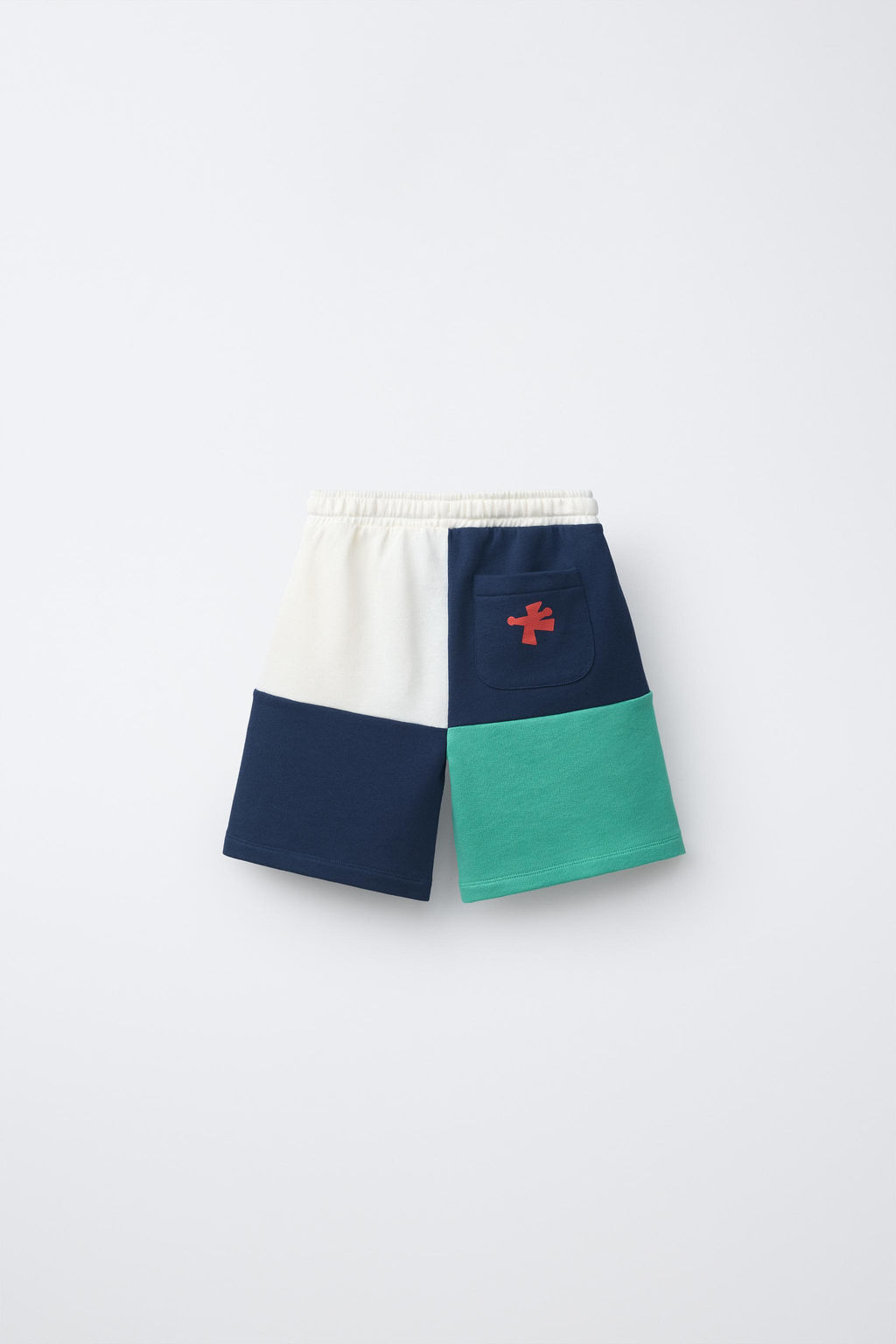 BERMUDA LOGO FELPA COLOR BLOCK / Azul / Verde - Zara фото 2