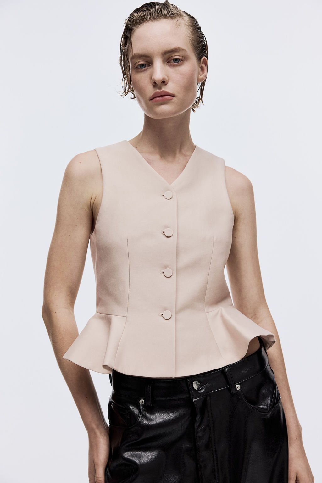 Chaleco con escote de pico y peplum - H&m фото 6