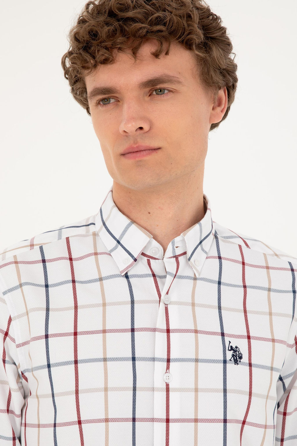U. S. Polo Assn / Мужская белая рубашка с длинным рукавом - U.s. polo assn фото 2