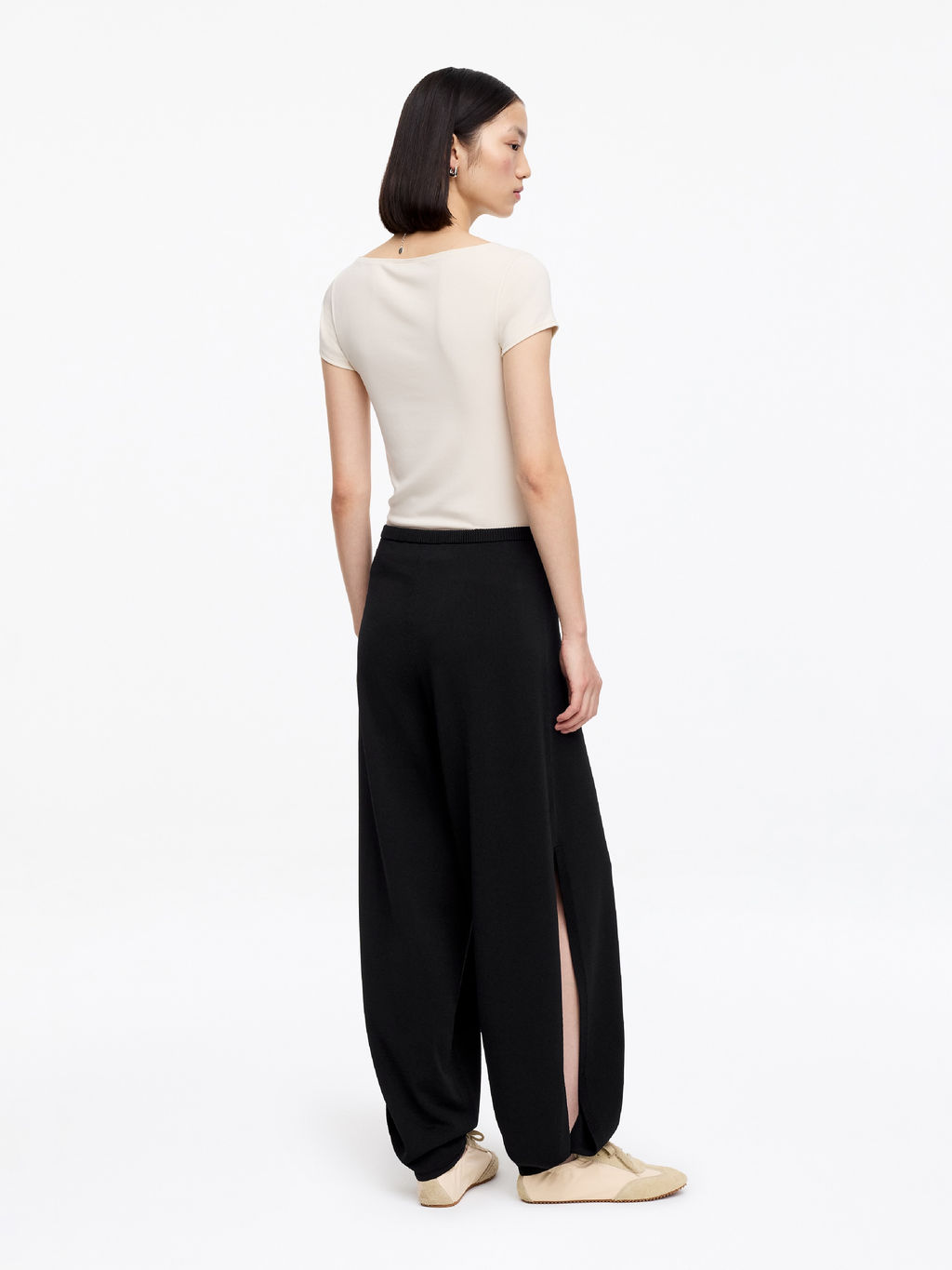 Pantalones de punto fino de corte relajado - H&m фото 3