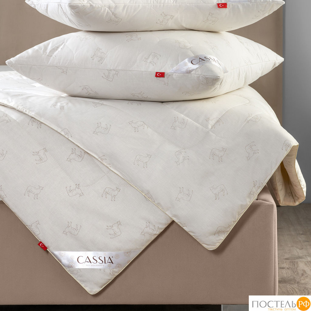 CASSIA Одеяло ЖЕМЧУЖИНА ТИБЕТА лайт 200х220,1пр.,хл./шерсть/микровол., 200г/м2