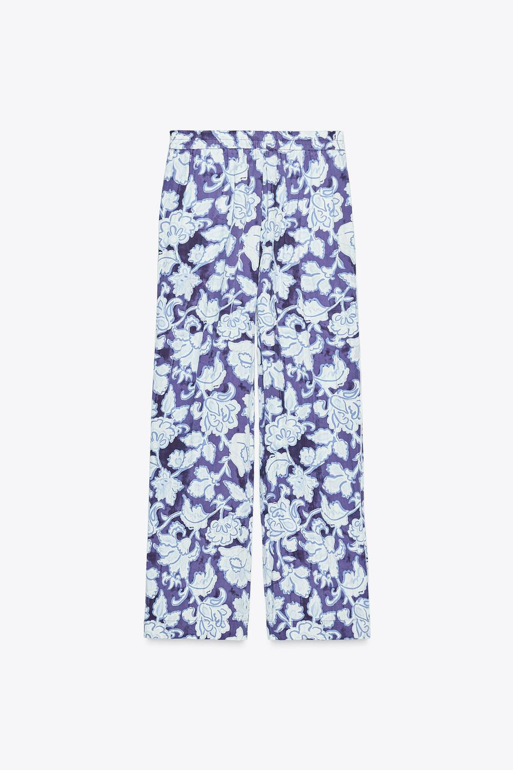 FLORAL PRINT TROUSERS - Zara фото 8