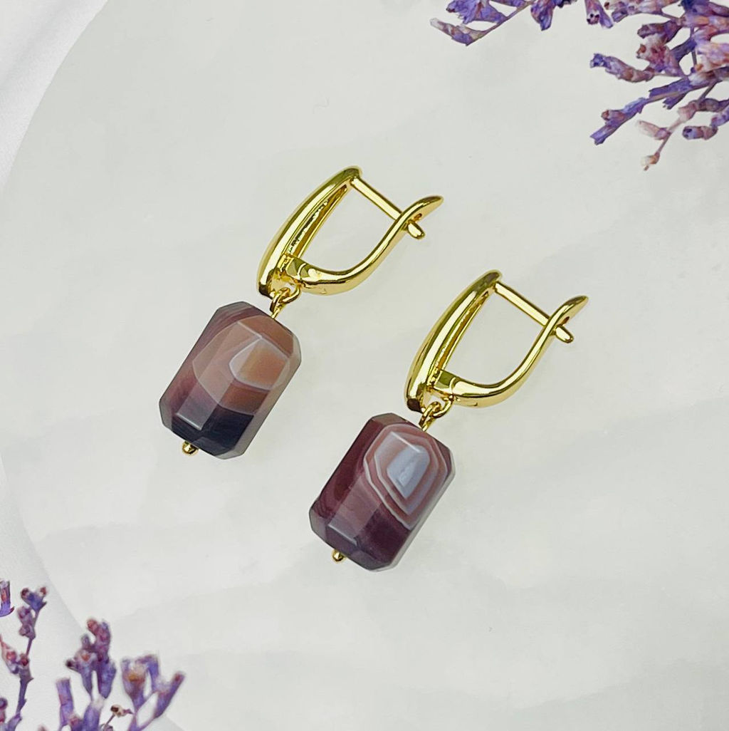 Серьги из ботсванского Агата - Радуга самоцветов фото 2