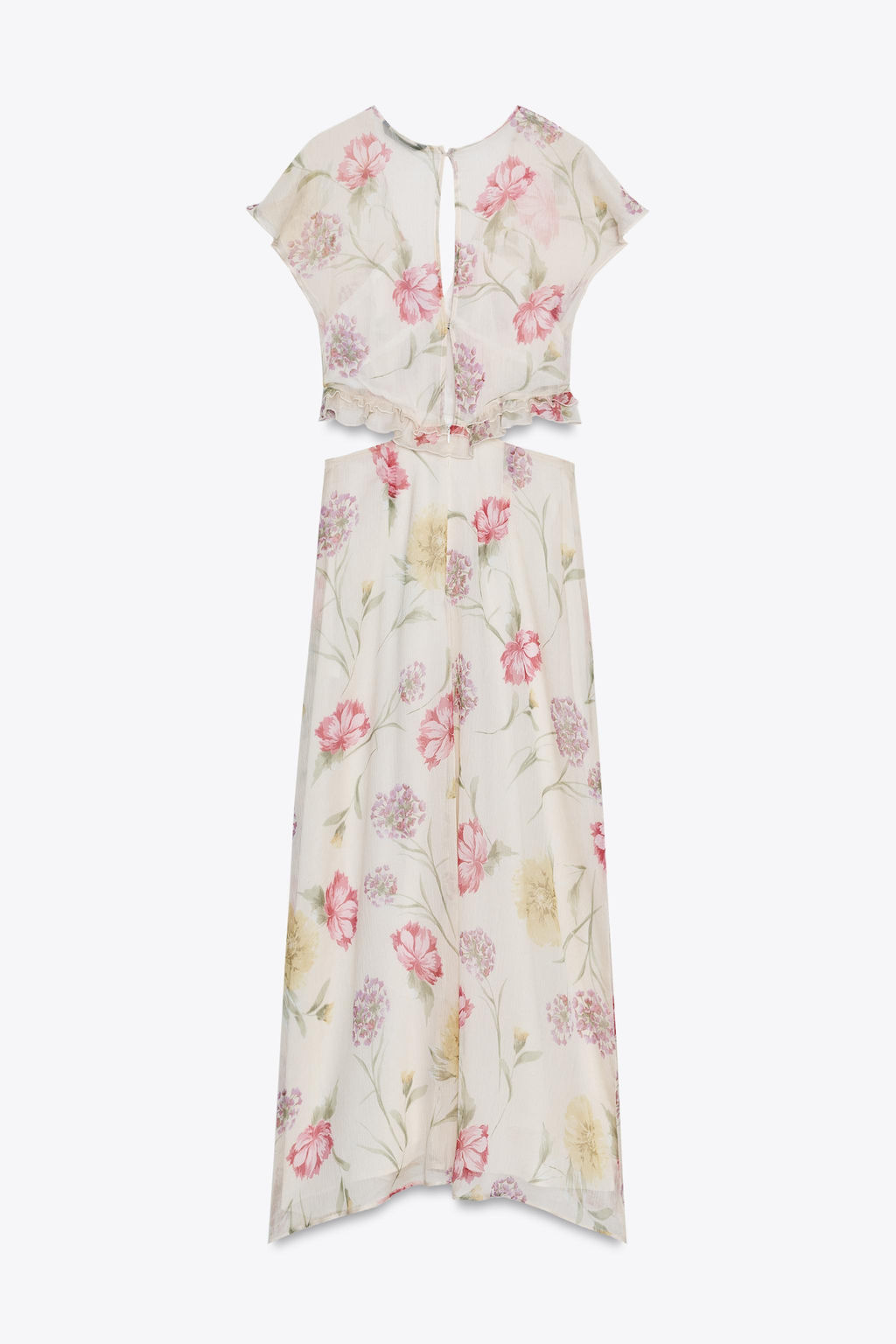 FLORAL PRINT CUT-OUT MIDI DRESS - Zara фото 19