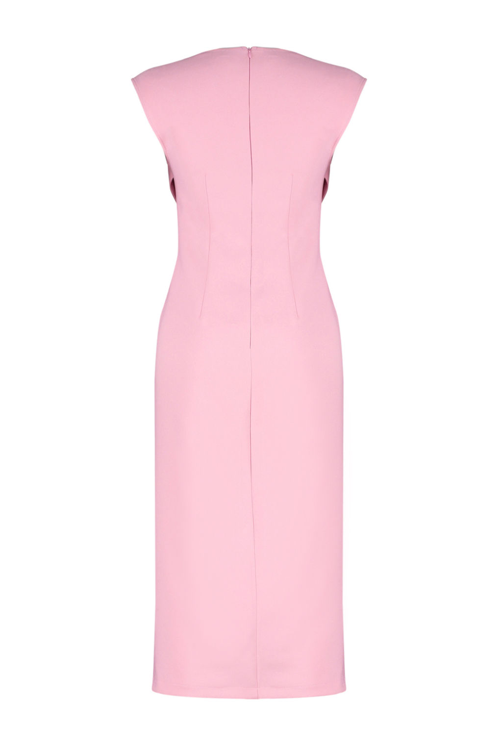 Pembe Vucudu Saran V Yaka Y?rtmac Detayl? Midi Kalem Etek Dokuma Elbise TWOSS24EL00606 - Trendyolmilla фото 8