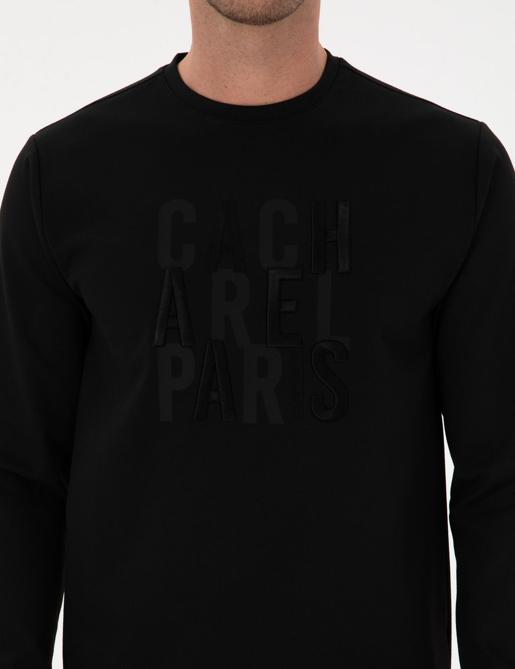 Siyah Regular Fit Bisiklet Yaka Sweatshirt - Cacharel фото 6