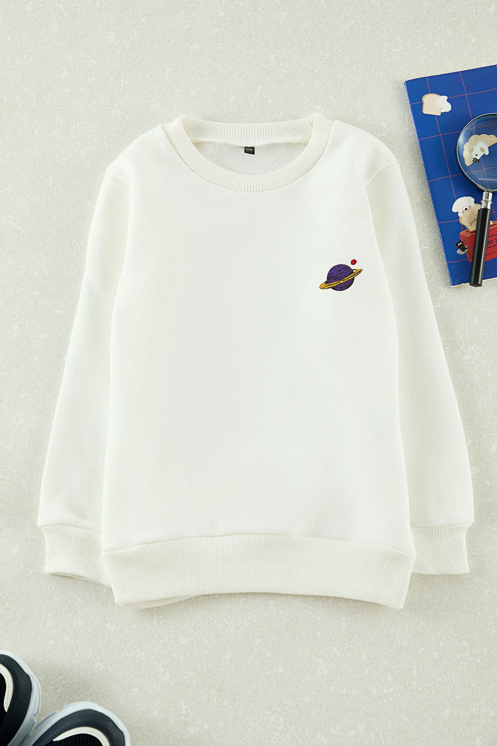 Beyaz K?z Cocuk S?rt Bask?l? Mini Me Orme Sweatshirt TKDAW25SW00051 - Trendyolmilla фото 2