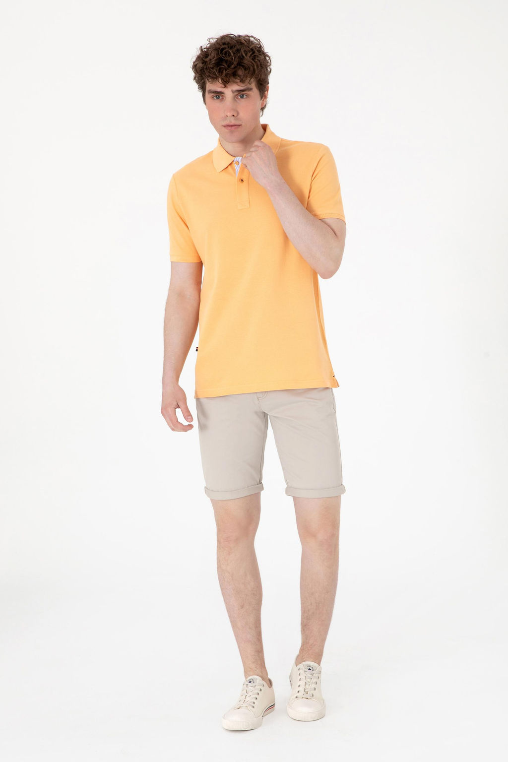 Erkek Regular Fit Polo Yaka Turuncu Basic Ti__rt - U.s. polo assn фото 4