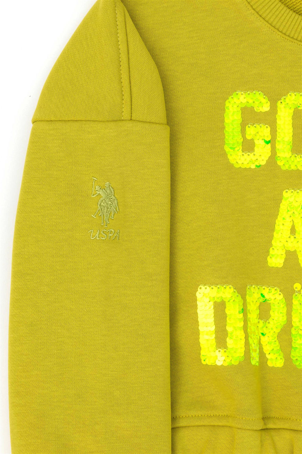 Толстовка для девочек фисташково-зеленого цвета - U.s. polo assn фото 4