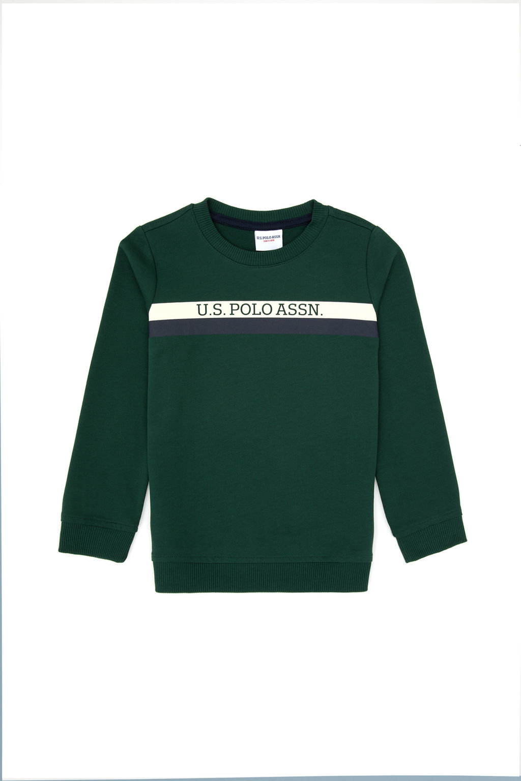 Erkek _ocuk Koyu Ye_il Basic Bisiklet Yaka Sweatshirt Sepette S_rpriz _ndirim - U.s. polo assn фото 4